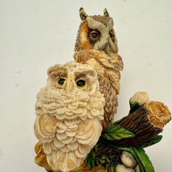 Vtg Hamilton Collection Long-Ear Owl Owlet Figurine Peaceful Perch Realistic 4" - Picture 6 of 10